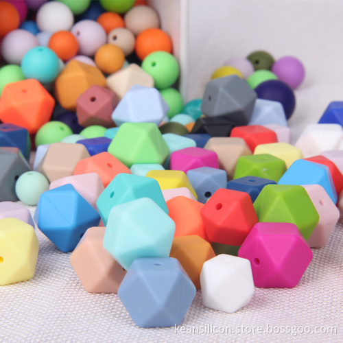 2017 new stylish food grade silicone teething beads bulk wholesale